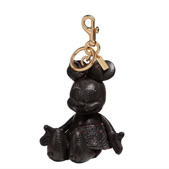 Coach X Minnie Mouse Leather Doll Keychain Fob - Picture 1 of 3